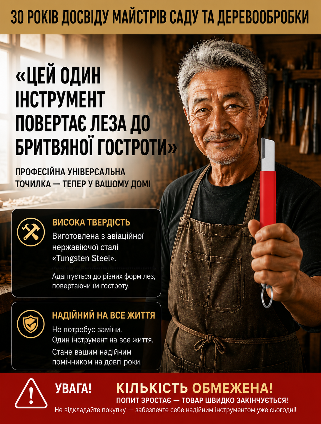 Відновлює різкість за 3 секунди!