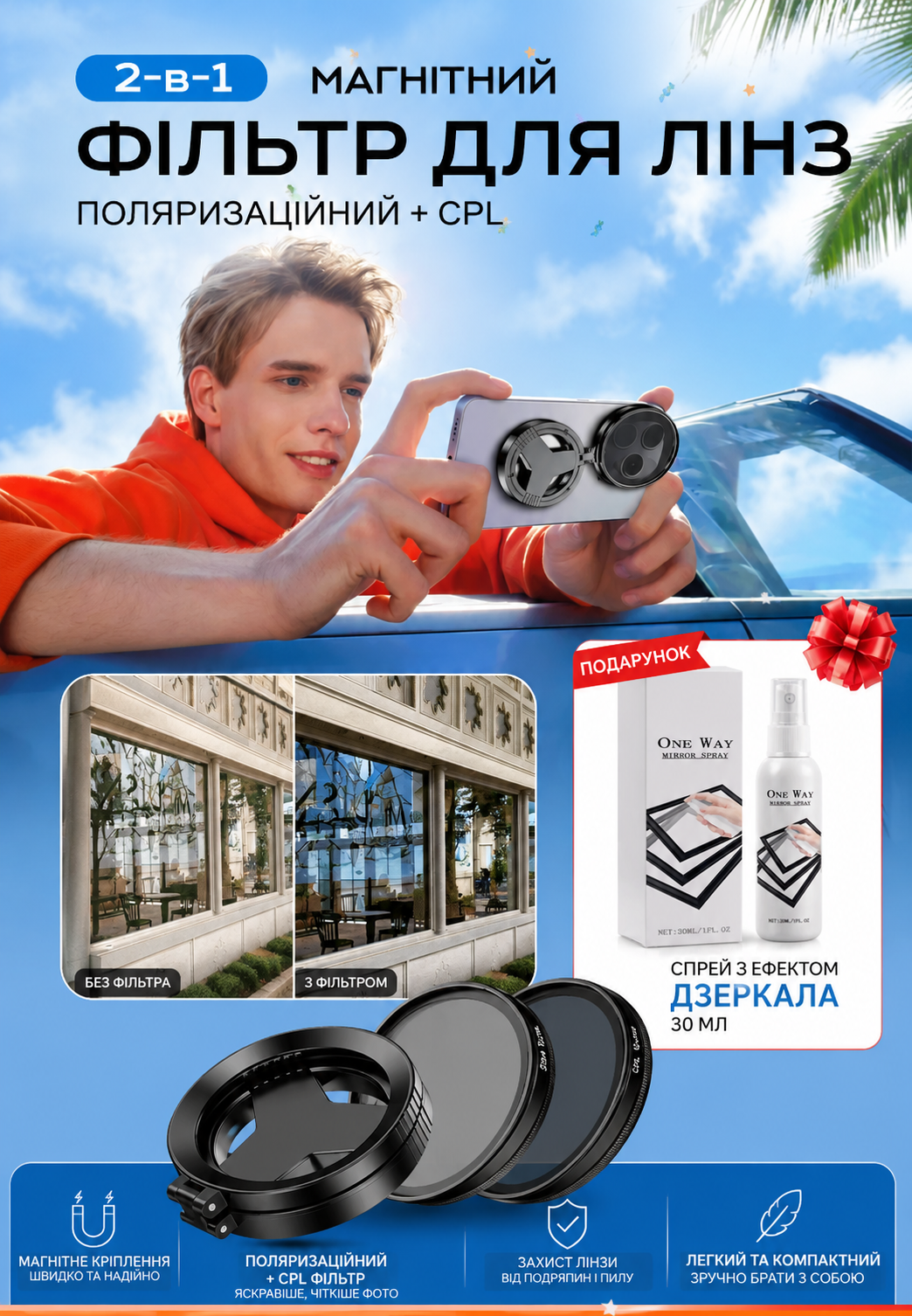 ФІЛЬТР ДЛЯ ОБ'ЄКТИВУ ТЕЛЕФОНУ